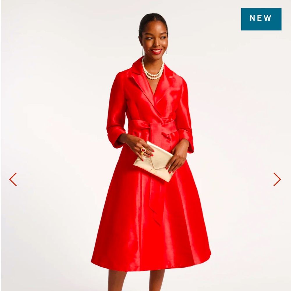 Lucille Wrap Dress Dupioni Red medium